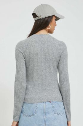 Abercrombie & Fitch pulover de casmir femei, culoarea gri, light