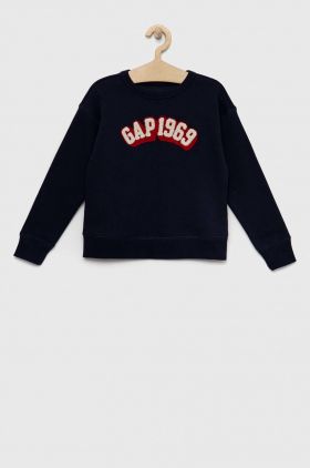 GAP bluza copii culoarea albastru marin, cu imprimeu