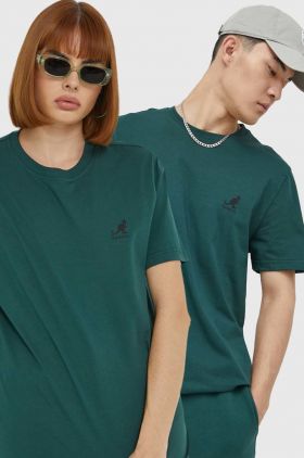 Kangol tricou din bumbac culoarea verde, cu imprimeu