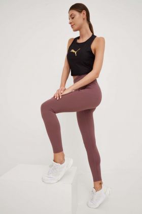 Puma jambiere de yoga Studio Yourmove Ultrabare femei, culoarea violet, neted