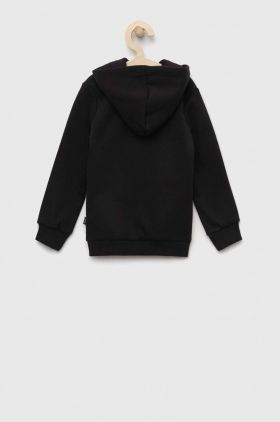 Puma bluza copii culoarea negru, cu glugă, modelator