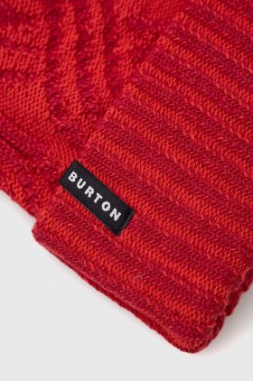 Burton beanie cu două fețe culoarea rosu, din tricot gros