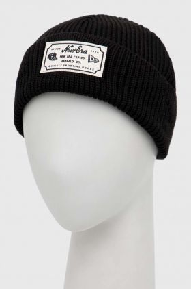 New Era caciula din amestec de lana culoarea negru, din tricot gros