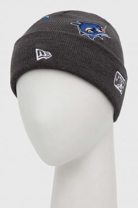 New Era caciula culoarea gri, din tricot gros