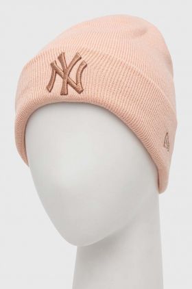 New Era caciula culoarea roz, din tricot gros