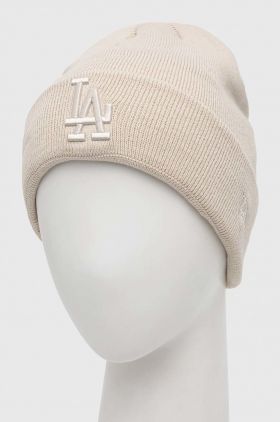 New Era caciula culoarea bej, din tricot gros