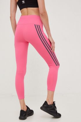 adidas Performance leggins de alergare Run Icons femei, culoarea roz, cu imprimeu