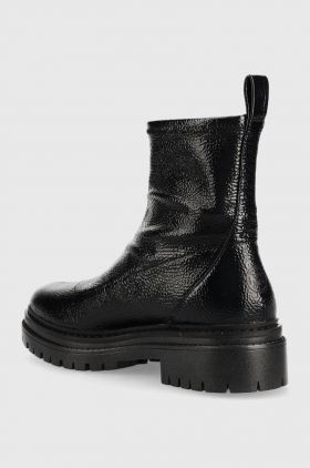 MICHAEL Michael Kors botine Comet femei, culoarea negru, cu toc plat