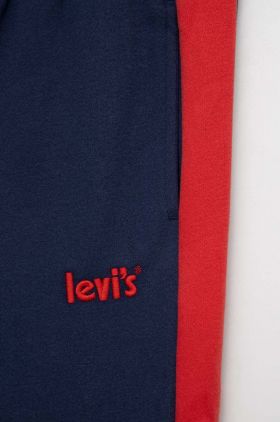 Levi's pantaloni de trening pentru copii culoarea albastru marin, neted