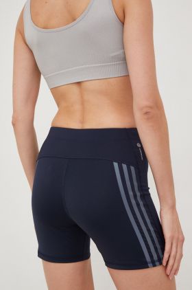 adidas Performance pantaloni scurți de alergare Run Icons femei, culoarea albastru marin, cu imprimeu, high waist