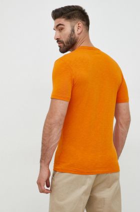 United Colors of Benetton tricou din bumbac culoarea portocaliu, cu imprimeu