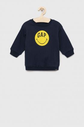 GAP bluza copii culoarea albastru marin,