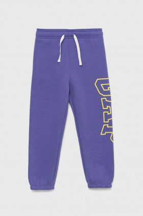 GAP pantaloni de trening pentru copii culoarea violet, cu imprimeu