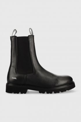 Karl Lagerfeld ghete chelsea de piele Troupe Mens barbati, culoarea negru