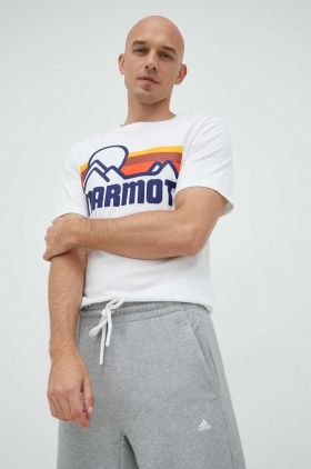 Marmot tricou din bumbac culoarea alb, cu imprimeu