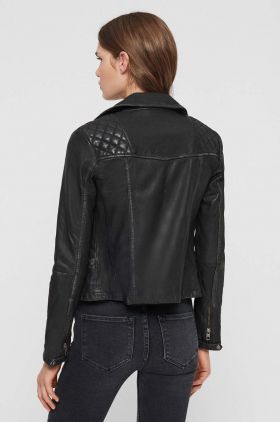 AllSaints geaca ramones de piele femei, culoarea negru, de tranzitie