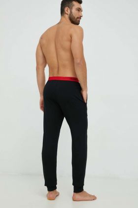 HUGO pantaloni de pijama bărbați, culoarea negru, uni 50480236