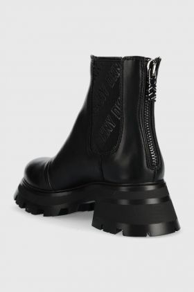 Dkny cizme Sasha femei, culoarea negru, cu toc plat
