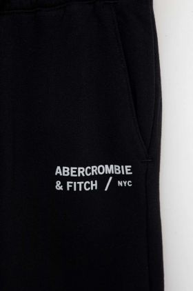 Abercrombie & Fitch pantaloni de trening culoarea negru, cu imprimeu