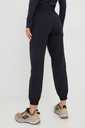 Burton pantaloni de trening femei, culoarea negru, neted