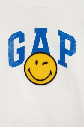 GAP longsleeve din bumbac pentru copii culoarea alb