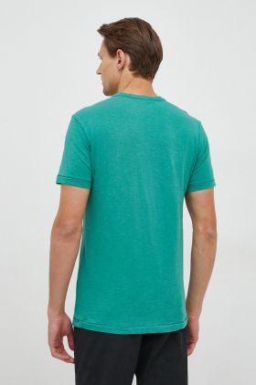 United Colors of Benetton tricou din bumbac culoarea verde, cu imprimeu