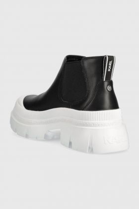 Karl Lagerfeld cizme TREKKA MAX femei, culoarea negru, cu platformă KL43530