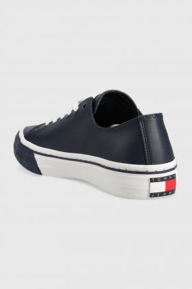 Tommy Jeans tenisi Leather Vulc Tjm Ess barbati, culoarea albastru marin