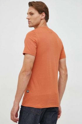 G-Star Raw tricou din bumbac culoarea portocaliu, cu imprimeu