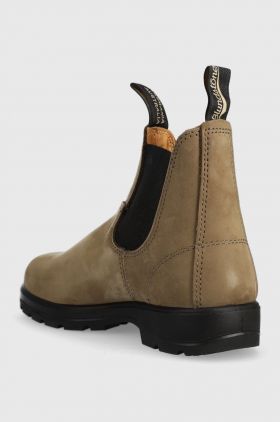 Blundstone botine din piele intoarsa 1941 femei, culoarea maro, cu toc plat