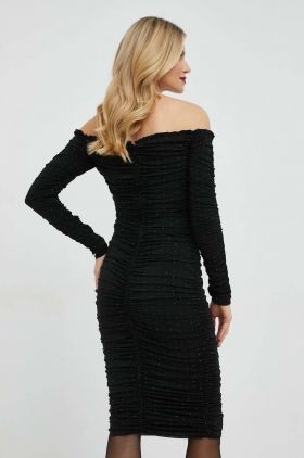 Nissa rochie culoarea negru, mini, mulata