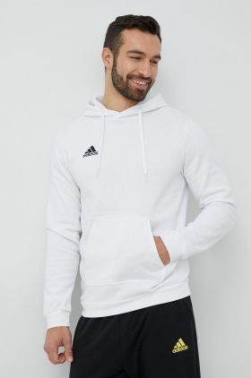 adidas Performance bluză bărbați, culoarea alb, cu glugă, uni HG6302