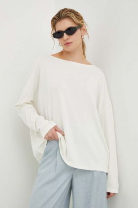 AllSaints longsleeve femei, culoarea alb