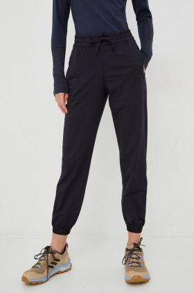 Burton pantaloni de trening femei, culoarea negru, neted