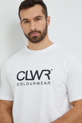 Colourwear tricou din bumbac culoarea alb, cu imprimeu