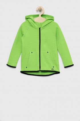 GAP bluza copii culoarea verde, cu glugă, neted