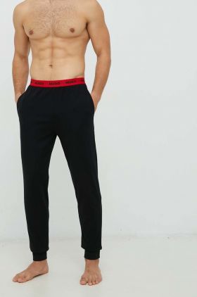 HUGO pantaloni de pijama bărbați, culoarea negru, uni 50480236