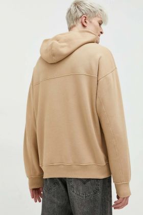 Abercrombie & Fitch bluza barbati, culoarea bej, cu glugă, neted