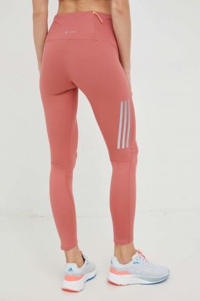 adidas Performance leggins de alergare Own The Run Winter femei, culoarea portocaliu, cu imprimeu