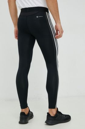 adidas Performance leggins de antrenament Techfit barbati, culoarea negru, cu imprimeu