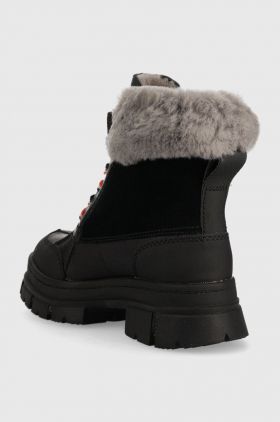 UGG cizme de piele W Ashton Addie femei, culoarea negru, cu platforma, izolat
