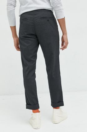 Abercrombie & Fitch pantaloni barbati, culoarea negru, drept