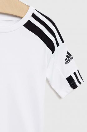 Adidas Performance tricou copii culoarea alb, cu imprimeu