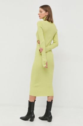 Herskind rochie Fabienne culoarea verde, midi, mulata