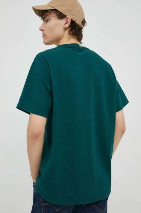 Levi's tricou din bumbac , culoarea verde, melanj