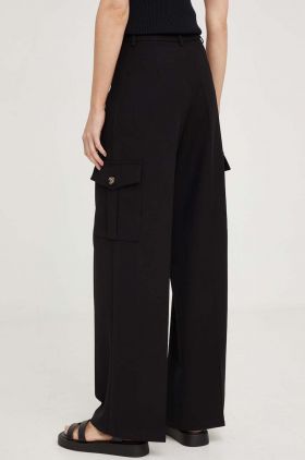 Answear Lab pantaloni femei, culoarea negru, drept, high waist