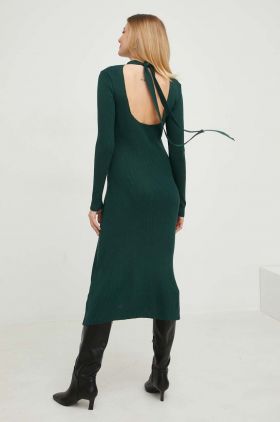 Answear Lab rochie culoarea verde, midi, mulata