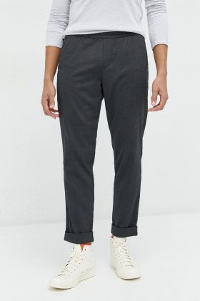 Abercrombie & Fitch pantaloni barbati, culoarea negru, drept