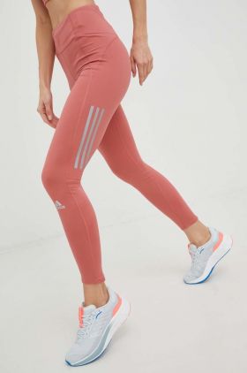 adidas Performance leggins de alergare Own The Run Winter femei, culoarea portocaliu, cu imprimeu