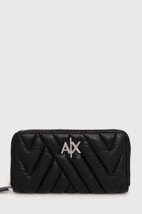 Armani Exchange portofel femei, culoarea negru